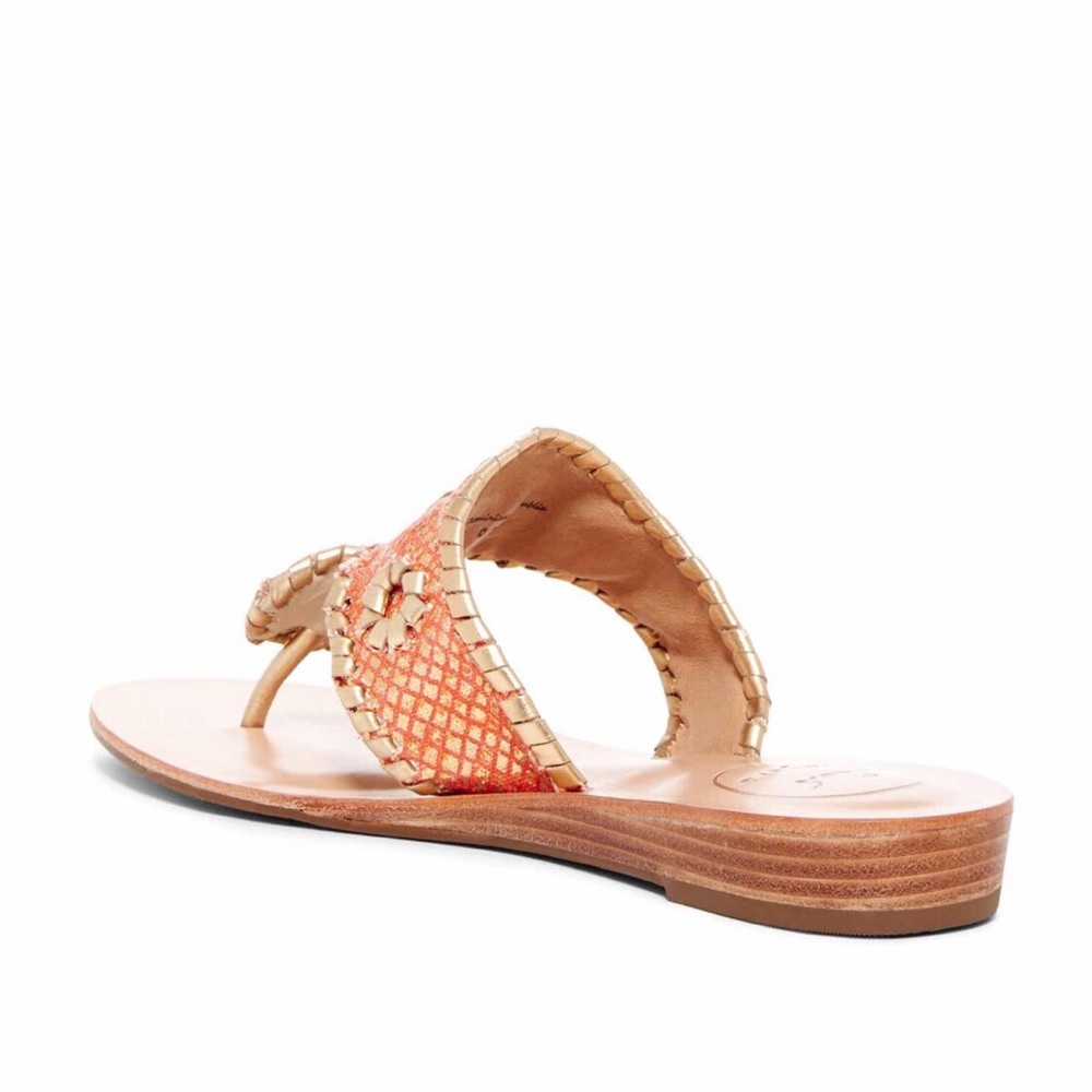 Jack Rogers Carissa Firecoral Gold Thong Sandal - Picture 7 of 7